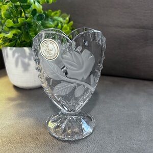 Anna Hutte Bleikristall 24% Lead Crystal Vase Rose Flower Made In Germany GB001